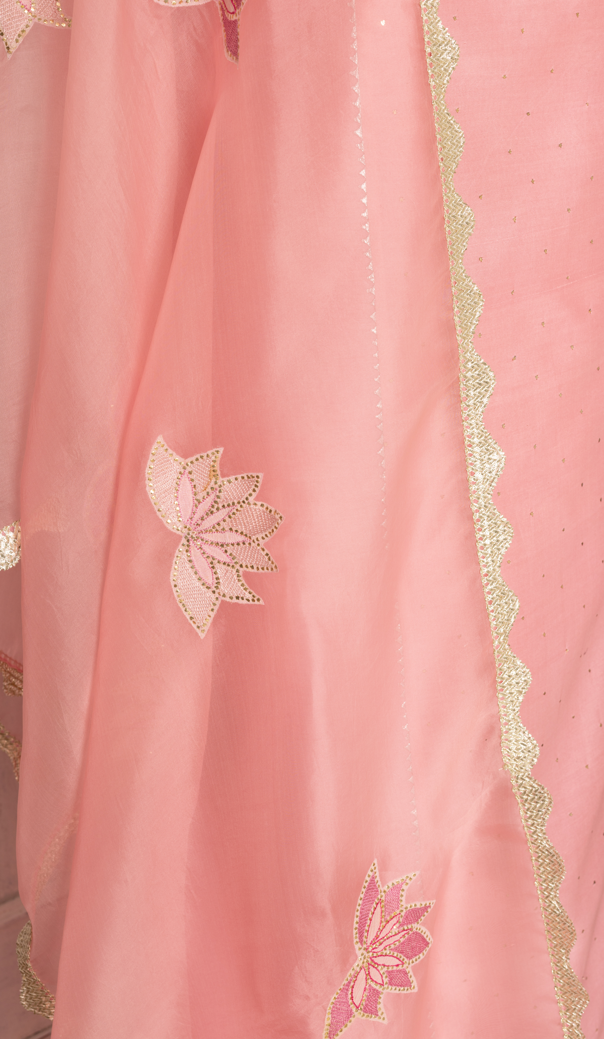 Stitched Dark Pink Chanderi Suit with Embroidered Dupatta
