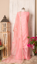 Pink Chanderi Suit with Lotus Motifs