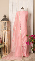 Dark Pink Chanderi Suit with Embroidered Dupatta